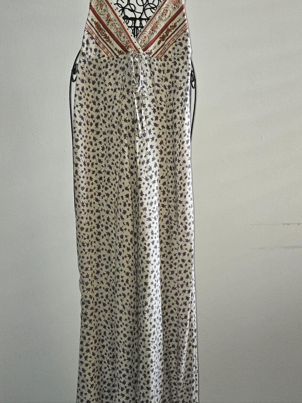 Y2k Lani Cream Maxi Dress with Rust and Black Print